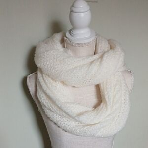 West Loop White Open Knit Scarf